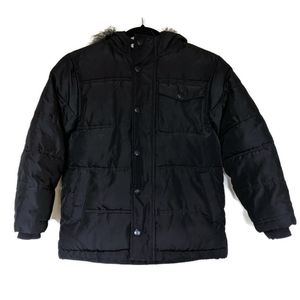 Children's Place Boys Puffer Jacket Faux Fur Hood